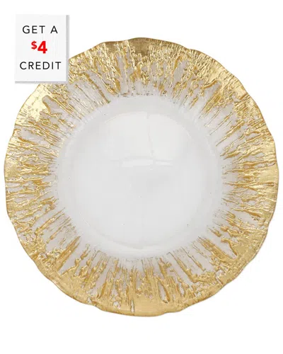 VIETRI VIETRI RUFOLO GLASS BRUSHSTROKE SALAD PLATE  WITH $4 CREDIT