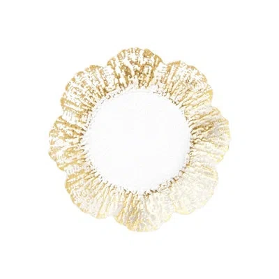 Vietri Rufolo Glass Canape Plate In Gold
