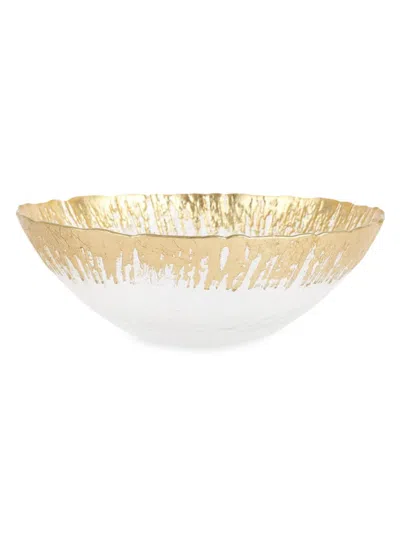 Vietri Rufolo Glass Gold Brushstroke Bowl