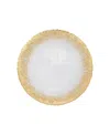 Vietri Rufolo Glass Metallic Brushstroke Dinner Plate In Gold