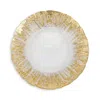 Vietri Rufolo Glass Gold Brushstroke Salad Plate 8.5" In Gold