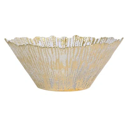 Vietri Rufolo Glass Gold Large Deep Bowl
