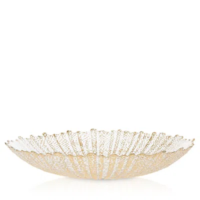Vietri Rufolo Glass Gold Large Serving Bowl