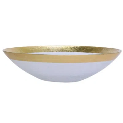 Vietri Rufolo Glass Gold Organic Large Bowl