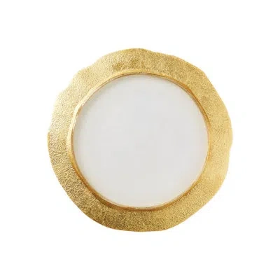 Vietri Rufolo Glass Gold Organic Salad Plate In Gold;clear