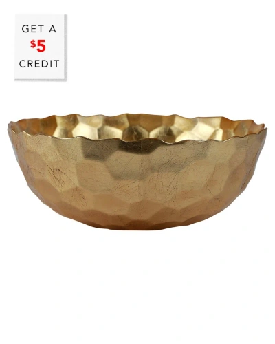Vietri Rufolo Glass Honeycomb Large Bowl In Gold