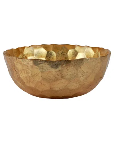 Vietri Rufolo Glass Honeycomb Medium Bowl In Gold
