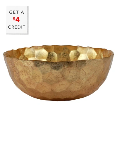 Vietri Rufolo Glass Honeycomb Medium Bowl With $4 Credit In Gold