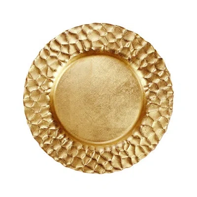 Vietri Rufolo Glass Honeycomb Service Plate/charger In Gold