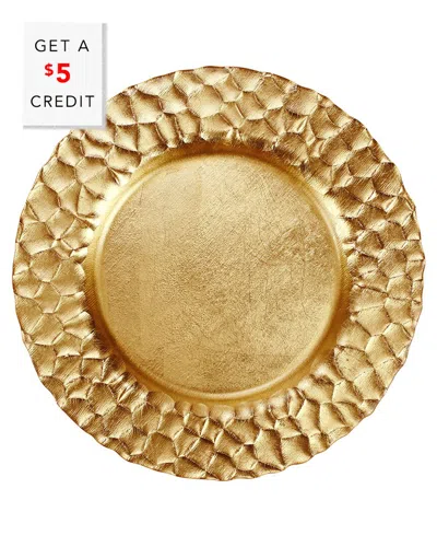 Vietri Rufolo Glass Honeycomb Service Plate/charger With $5 Credit In Gold
