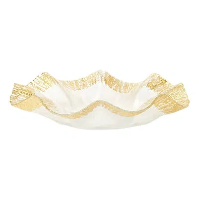 Vietri Rufolo Glass Platter In Gold
