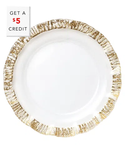Vietri Rufolo Glass Service Plate/charger With $5 Credit In Gold