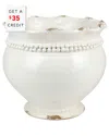 Vietri Rustic Garden Linen Round Planter With Vine In White