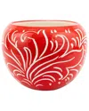 Vietri Rustic Garden Red Scroll Medium Planter In Red