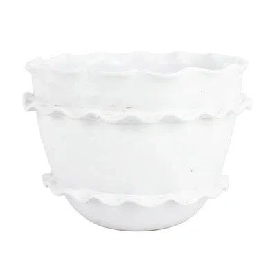 Vietri Rustic Garden Terra Cotta Pot Planter In White