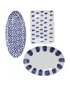 Vietri Santorini 3 Piece Serveware Set In Blue