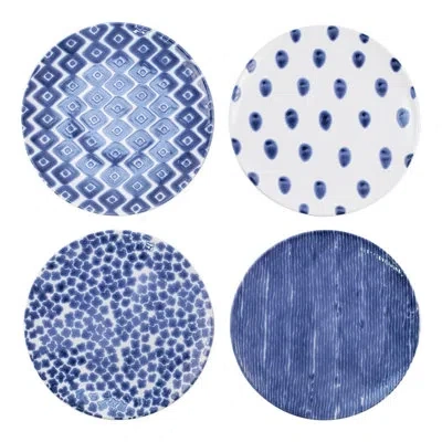 Vietri Santorini Assorted Dinner Plates In Blue;white