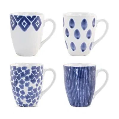 VIETRI SANTORINI ASSORTED MUGS, SET OF 4