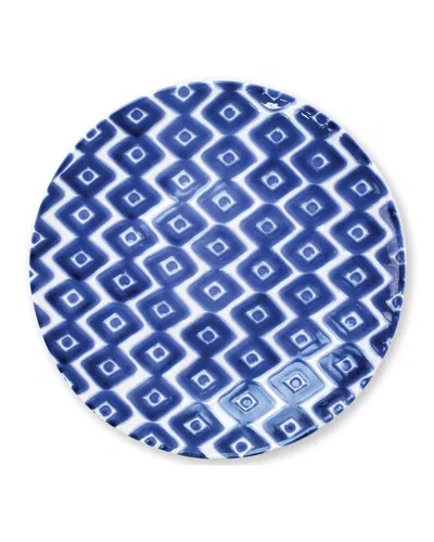 Vietri Santorini Diamond Dinner Plate In Blue