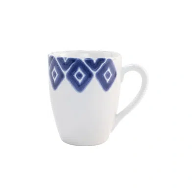 Vietri Santorini Diamond Mug In Blue;white