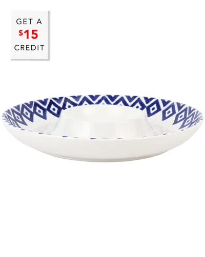 Vietri Santorini Diamonds Chip & Dip With $15 Credit In Blue