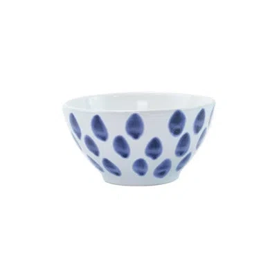 Vietri Santorini Dot Cereal Bowl In Blue;white