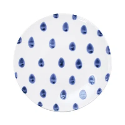 Vietri Santorini Dot Dinner Plate In Blue;white
