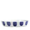 Vietri Santorini Dot Oval Baker In Blue