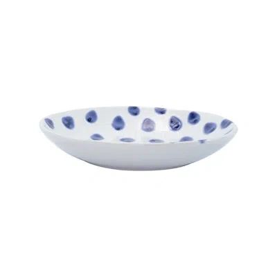 Vietri Santorini Dot Pasta Bowl In Blue;white