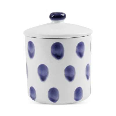 Vietri Santorini Dot Small Canister In Blue