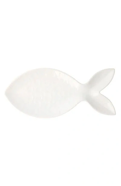 Vietri Santorini Figural Fish Platter In White