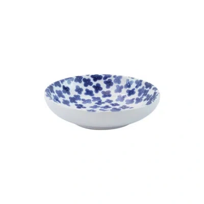 Vietri Santorini Flower Condiment Bowl In White;marine Blue