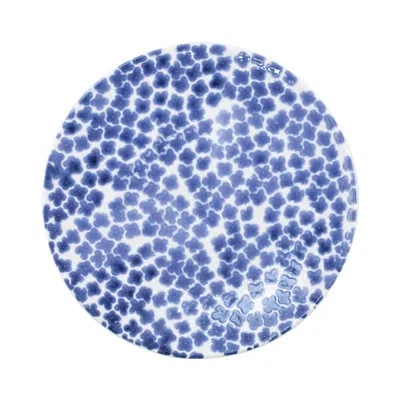 Vietri Santorini Flower Dinner Plate In Blue;white
