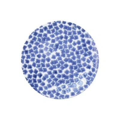 Vietri Santorini Flower Salad Plate In Blue;white