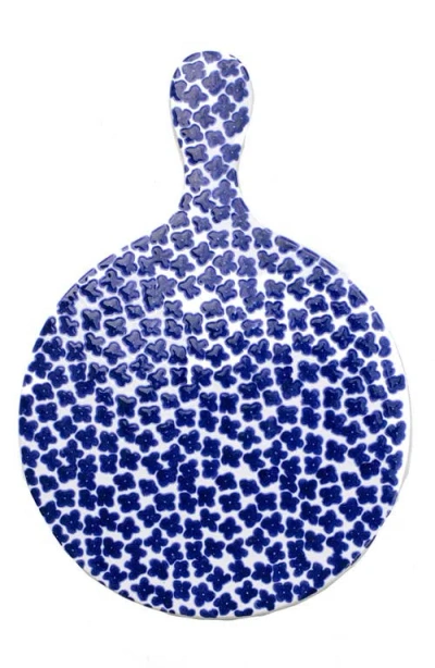 Vietri Santorini Flowers Ceramic Cheese Board In Blue