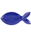 Vietri Santorini Large Figural Fish Platter In Blue