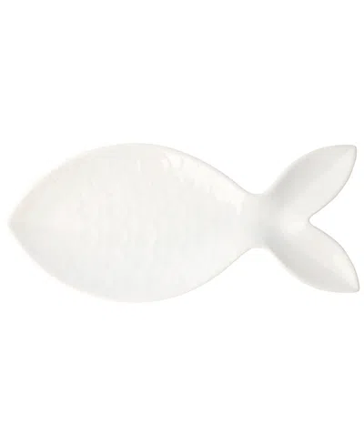 Vietri Santorini Large Figural Fish Platter In White