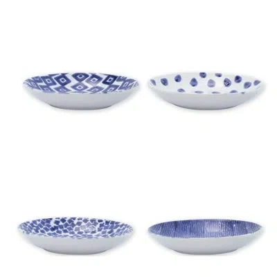 Vietri Santorini Pasta Bowl In Blue;white
