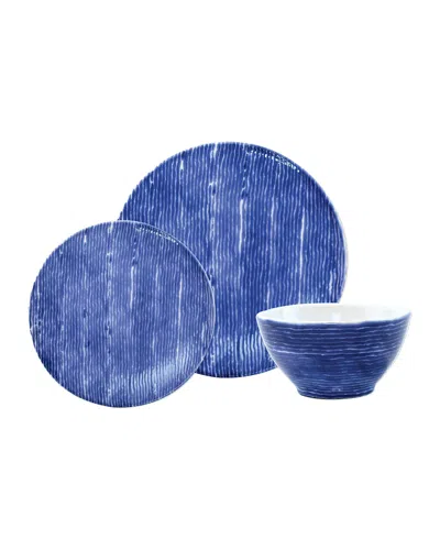 Vietri Santorini Stripe 3-piece Place Setting In Blue