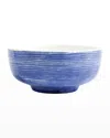 VIETRI SANTORINI STRIPE MEDIUM FOOTED SERVING BOWL