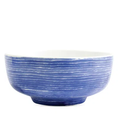 VIETRI SANTORINI STRIPE MEDIUM FOOTED SERVING BOWL