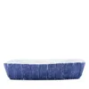 Vietri Santorini Stripe Rectangular Baker In Blue