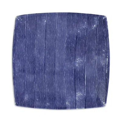 Vietri Santorini Stripe Square Platter In Blue