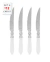 Vietri Set Of 4 Aladdin Brilliant White Steak Knives With $12 Credit In White