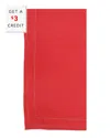 Vietri Set Of 4 Cotone Linens Red Napkins With Double Stitching With $3 Credit In Red