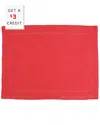Vietri Set Of 4 Cotone Linens Red Placemats With Double Stitching With $3 Credit In Red