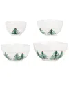 Vietri Set Of 4 Lastra Holiday Assorted Prepping Bowls In White