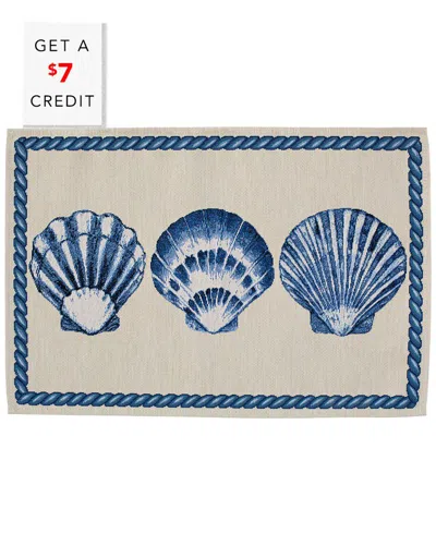Vietri Set Of 4 Tavola Shell Placemats With $7 Credit In Blue