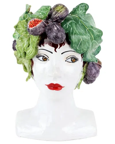 Vietri Sicilian Heads Fig Head In Multi