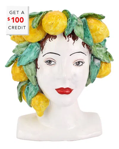 Vietri Sicilian Heads Lemons Head In Multicolor